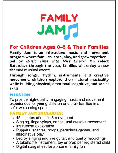Family Jam Info 2026-2027 Family Jam Info 2026-2027