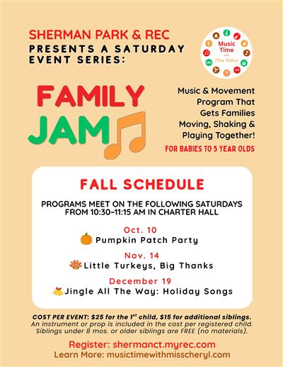 Family Jam Schedule Family Jam Schedule